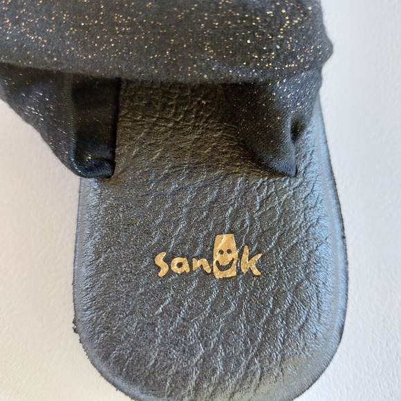 Sanuk yoga sling sandals flipflop black sparkle - Picture 6 of 6